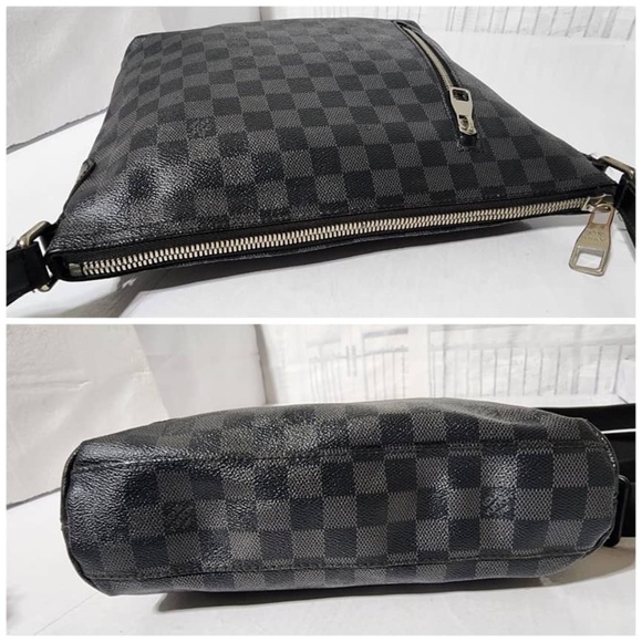 Authentic LOUIS VUITTON Damier Graphite Mick PM Shoulder Bag Black/Grey - Picture 10 of 14